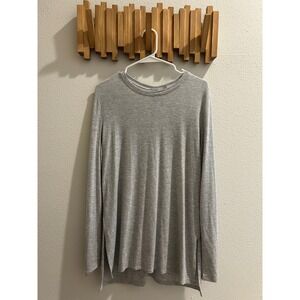 Athleta Gray Long Sleeve Split Side Casual Tunic Top Women's Size S